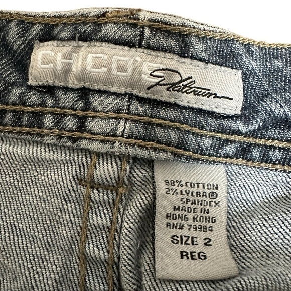 Chico's Jeans Platinum Denim Straight Leg Five-Pocket, size 2 - Picture 6 of 6